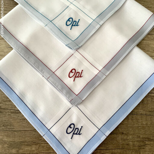 Ehrlich & Geradlinig - Stofftaschentuch für Herren mit Wort Opi
