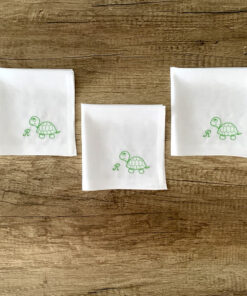 Sammy, die Schildkröte | Stofftaschentuch für Kinder (Monogramm R)