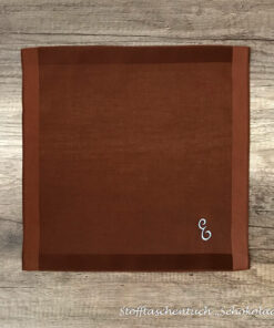 Schokolade - Stofftaschentuch für Damen mit Monogramm E