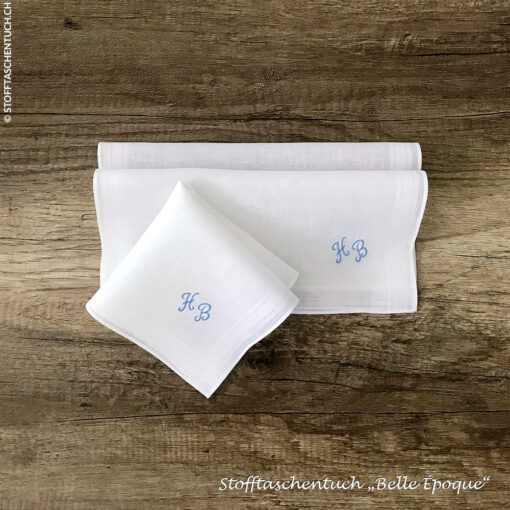 Belle Époque - Stofftaschentuch für Damen mit Initialen HB
