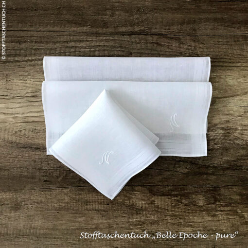 Belle Époque - Stofftaschentuch für Damen mit Monogramm N