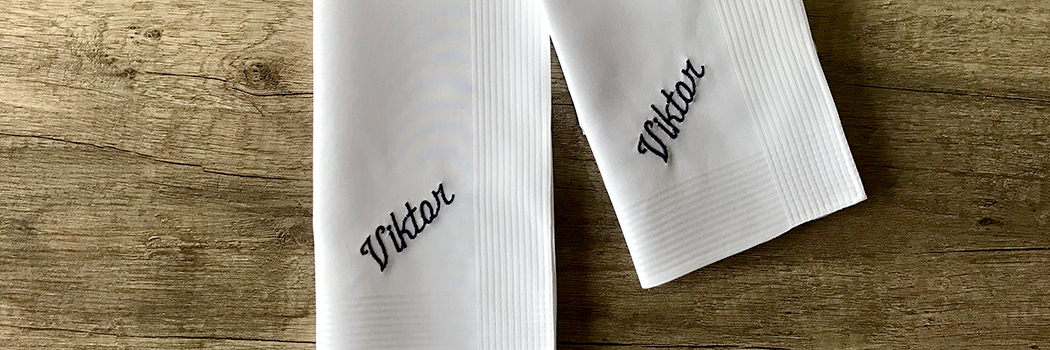 Elegante Linien - Stofftaschentuch für Herren mit Vornamen Viktor