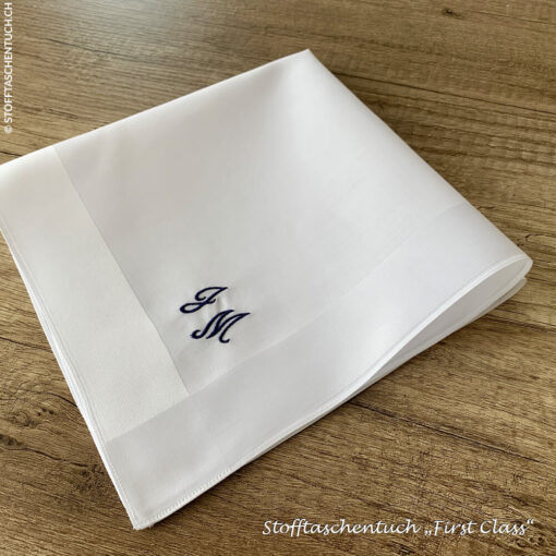 First Class - Stofftaschentuch für Herren - Limitierte Edition (Initialen JM)