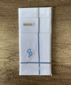 Sportliche, feine Linien - Stofftaschentuch für Herren mit Monogramm B
