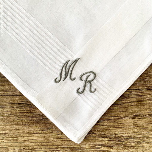 Revival - Stofftaschentuch für Herren mit Initialen "MR"