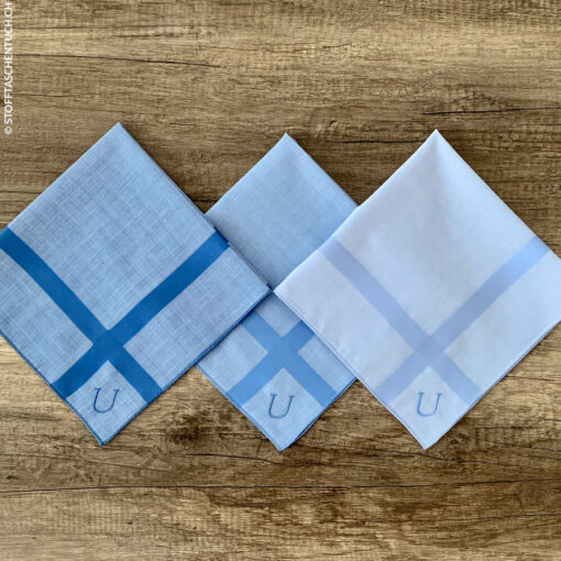 Blue Collar | Stofftaschentuch für Herren (Monogramm U)
